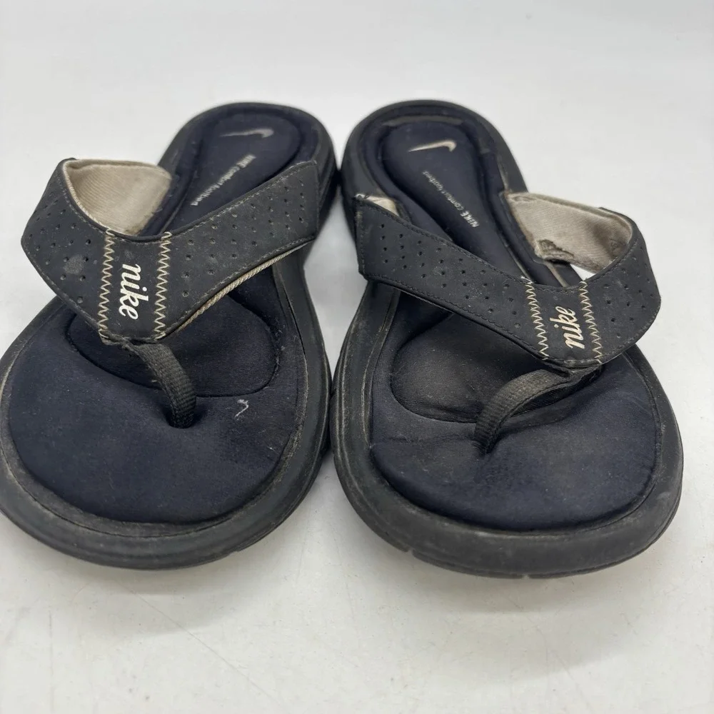 Nike Comfort Slides Womens 7 Black Slip On Sandals Comfortbed Flip Flops